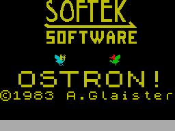 Ostron title screen for ZX Spectrum